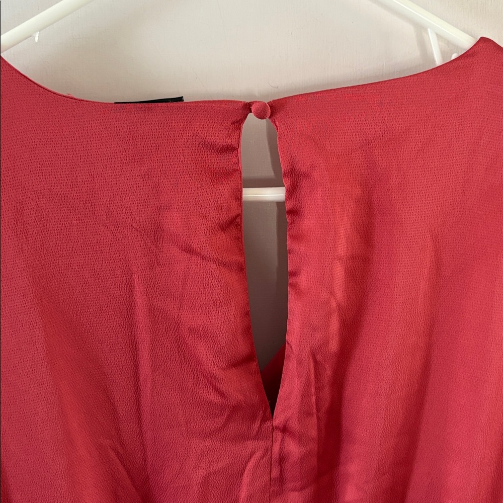 Torrid Size 2 dark rose satin texture long sleeve v-neck dress - Picture 11 of 11